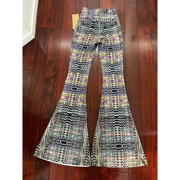 NWT Niyama Sol Rare Super Flare Leggings Betelgeuse colorful bell bottoms yoga S - Picture 6 of 8